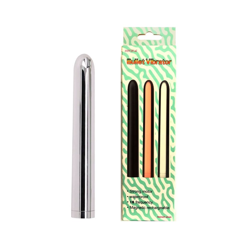 Vibrador Personal  Recarregável  Cromado com 10 Modos de Vibração - Ycolor | 17 x 2,5 cm - 1