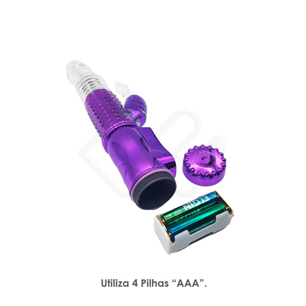 Vibrador de Ponto G com Rotação 360°, Estimulador de Clitóris em Forma de Pato e 36 Modos de Vibração - Adão & Eva Jack Rabbit | 11,5 x 2,8 cm - 2