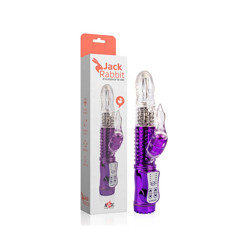 Vibrador de Ponto G com Rotação 360°, Estimulador de Clitóris em Forma de Pato e 36 Modos de Vibração - Adão & Eva Jack Rabbit | 11,5 x 2,8 cm - 1