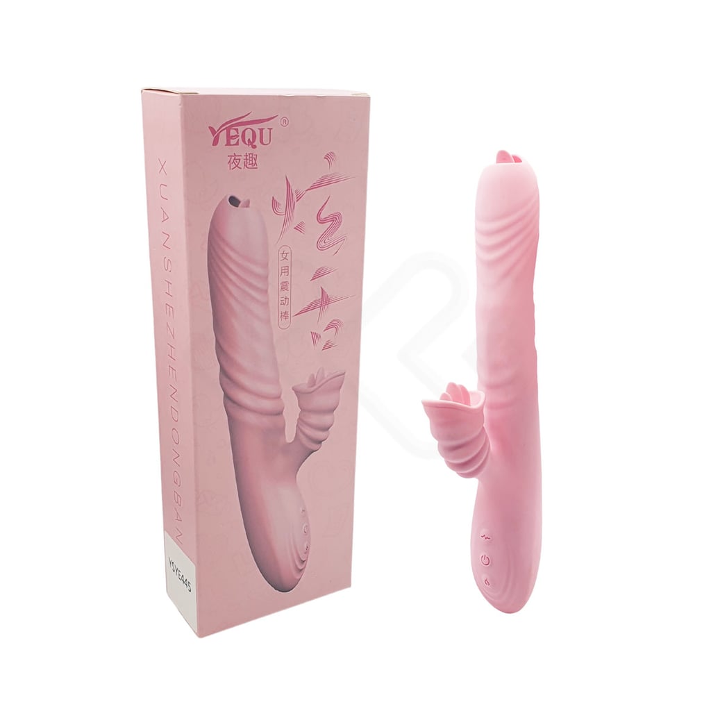 Vibrador Rabbit com Estimulador de Ponto G e Clitóris, 20 Modos de Vibração, Rotação Única e Língua Estimuladora - YEQU | 15,3 x 3,2 cm - 1