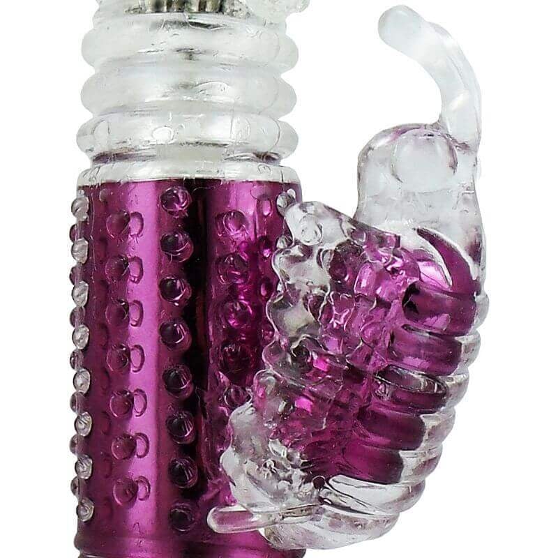 Vibrador Recarregável Rotativo Vai e Vem com 36 Modos de Vibração e Estimulador Clitoriano - 26 x 3,4 cm | Cor: Roxo - 5