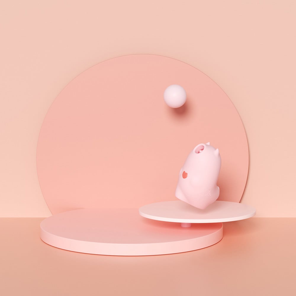 Vibrador Recarregável em Silicone com Estimulador de Clitóris, 3 Modos de Vibração e 5 Modos de Pulsação - Monster Pub Magic Kiss Mister Devil - 8,1 x 6,2 cm - 14