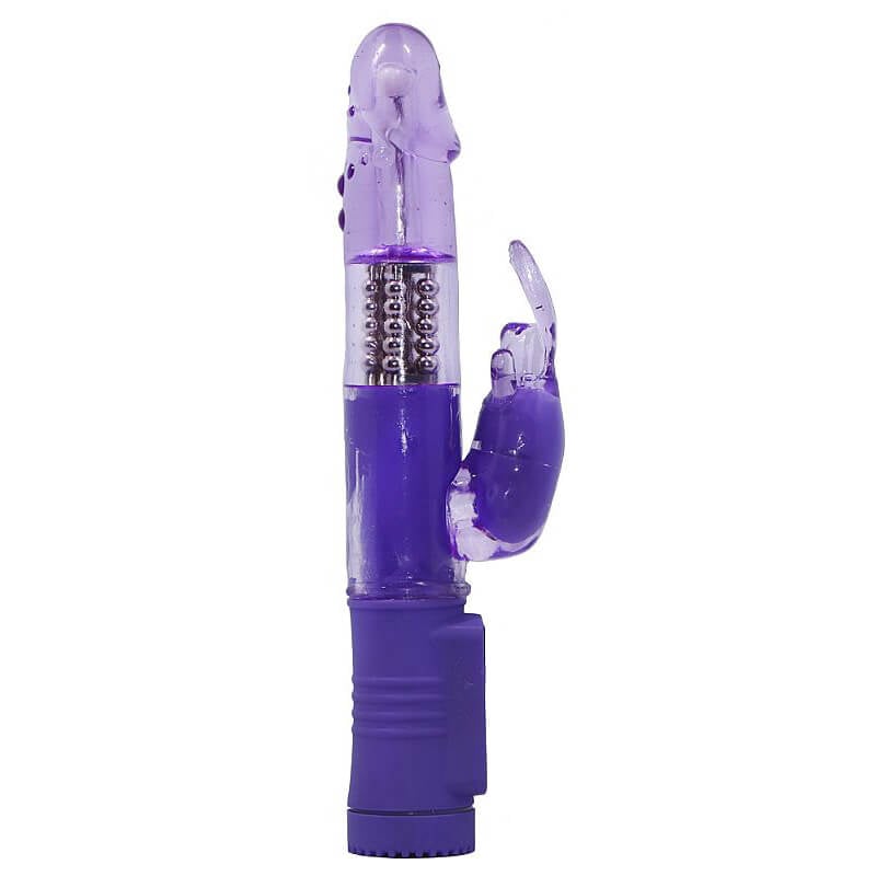 Vibrador Rotativo com 8 Modos de Vibração e Estimulador Clitoriano - 22,5 x 3,2 cm | Cor: Roxo - 1