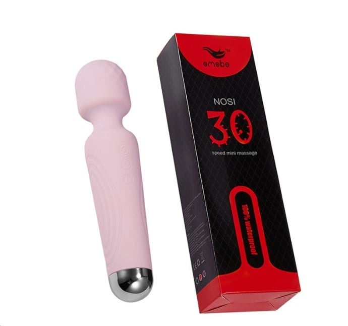 Vibrador Varinha Mágica Recarregável em Silicone com 10 modos de Vibração e 5 Intensidade - Omobo Nosi 30 | 5,5 x 4,4 cm | Disponível em 2 Cores - 1