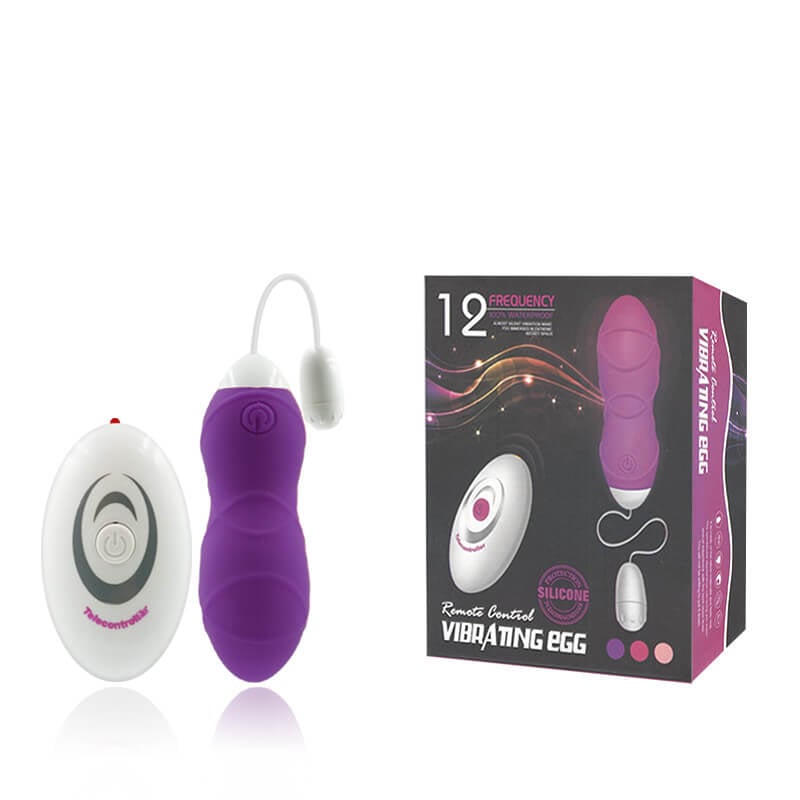 Vibrating Egg - Cápsula Vibratória Recarregável com Textura Massageadora 12 Modos de Vibração - 8,5 X 3 cm| Cor: Roxo - 1