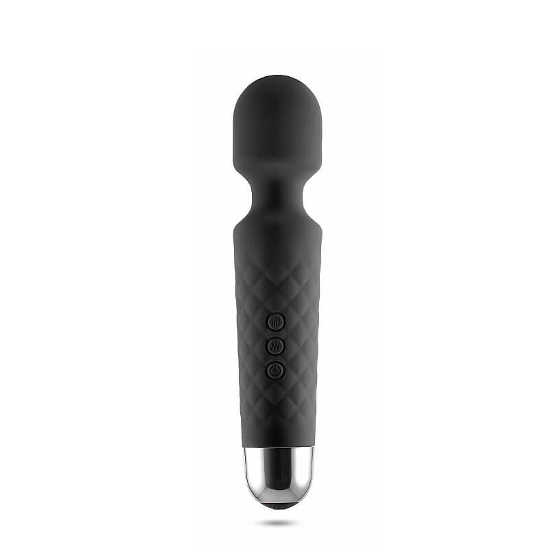 Womanizer Pleasure Wand - Massageador Recarregável com 20 Modos de Vibração e Corpo Texturizado - 19 x 4 cm | Cor: Preto - 2