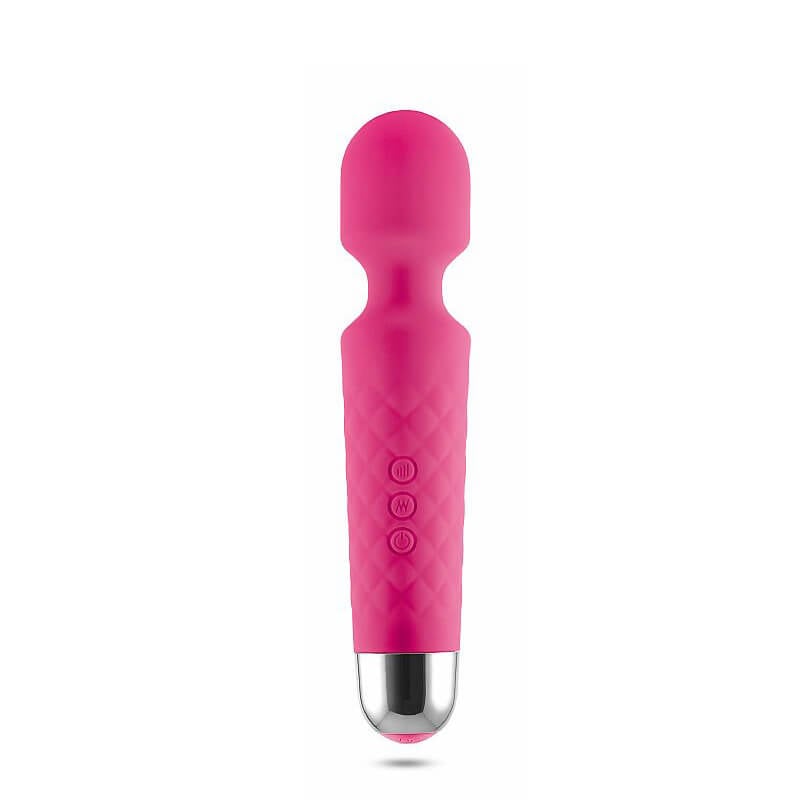 Womanizer Pleasure Wand - Massageador Recarregável com 20 Modos de Vibração e Corpo Texturizado - 19 x 4 cm  | Cor: Rosa - 2