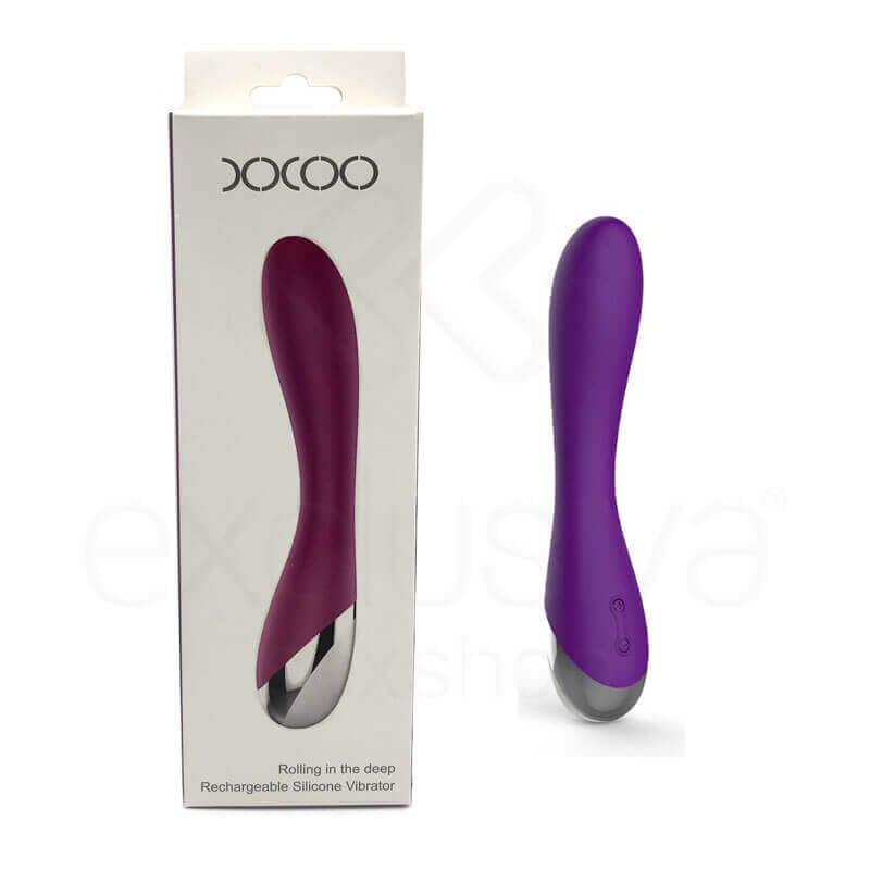 XXOO Green Baby - Vibrador Estimulador de Ponto G e Clitóris Recarregável com 10 Modos de Vibração e Corpo Flexível - 12 x 4,1 cm | Cor: Roxo - 1