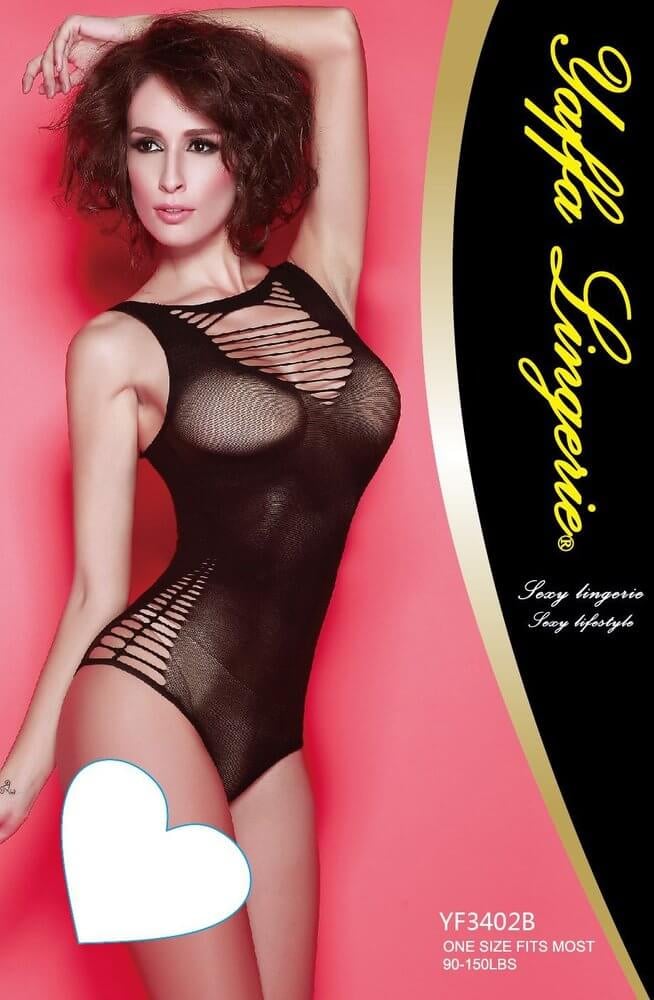 Yaffa Lingerie - Body com Recortes e Detalhe Trançado - Veste do P 36 até o Plus Size 46 | Cor: Preto - 3