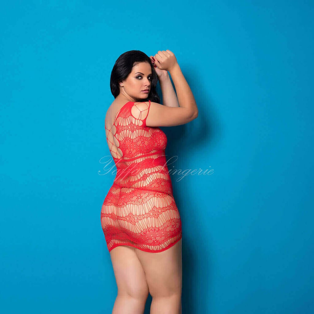 Mini Vestido Arrastão com Mangas, Decote em V e Recortes - Yaffa Lingerie | Tamanho Único | Disponível em 2 Cores - 4