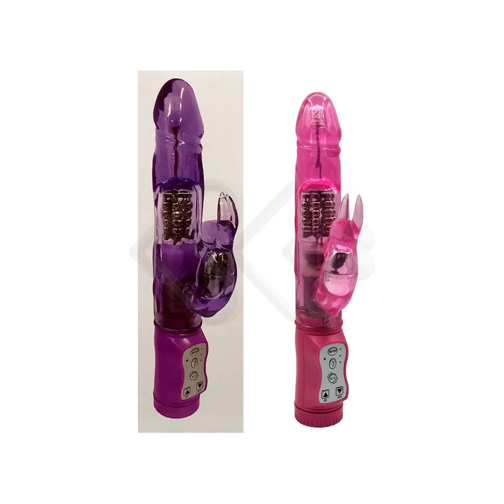 YouVibe - Vibrador de Ponto G com 3 Modos de Rotação e Estimulador de Clitóris no Formato de Coelho com 7 Modos de Vibração - 12,3 x 3 cm | Cor: Rosa - 1