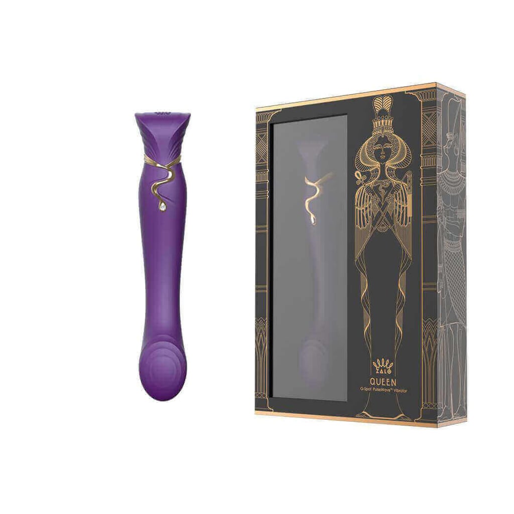 Vibrador Estimulador de Ponto G Recarregável com 8 Modos de Vibração, Auto Aquecimento, Swarovski e Resistência à Água - Zalo Queen PulseWave | Cor: Roxo - 1