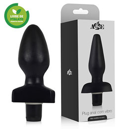 Adão & Eva - Plug Anal em Formato Cônico com 12 modos de Vibração e Base de Suporte - 11 x 5,4 cm