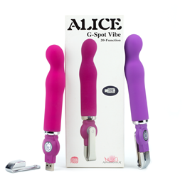 Vibrador Ponto G em Silicone Soft Touch com 20 Modos de Vibração e Recarregável - Aphrodisia Alice | 11,7 x 2,6 cm | Disponível em 2 Cores