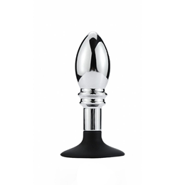 Plug Anal Cônico em Aço Inoxidável com Ventosa Removível em Silicone | 9,7 x 3,4 cm