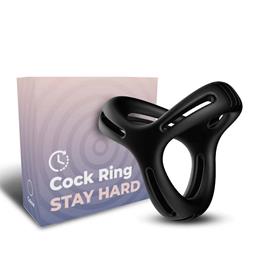 Anel Peniano Duplo em Silicone com Detalhes de Recorte - Stay Hard | 5 x 3,3 cm