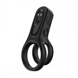 Anel Peniano Duplo em Silicone com Estimulador de Clitóris e 9 Modos de Vibração e Cápsula Removível | 10 x 4,9 cm