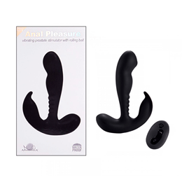 Estimulador de Próstata e Períneo com 10 Modos de Vibração, Esfera Estimuladora e Controle Remoto sem Fio  - Aphrodisia Anal Pleasure Vibrating Prostate - 11 x 2,9 cm