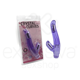 Foto 1 do produto Aphrodisia Crystal Curves - Vibrador Estimulador de Ponto G e Clítoris em Jelly com Vibração Multivelocidade - 12,5 x 3 cm | Cor: Roxo