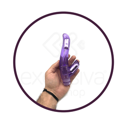 Foto 3 do produto Aphrodisia Crystal Curves - Vibrador Estimulador de Ponto G e Clítoris em Jelly com Vibração Multivelocidade - 12,5 x 3 cm | Cor: Roxo