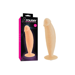 Arouser Hygienic Silicone Riding Dong - Prótese Peniana em Silicone com Base Feita em Ventosa - 18 x 4,9 cm