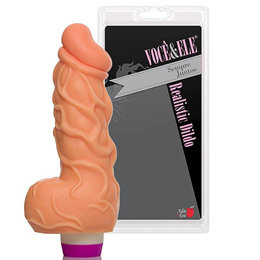 Big Boss - Pênis Realístico em PVC com Vibrador Multivelocidade e Escroto e Resistente à Água - 13,4 x 5 cm | Cor: Bege