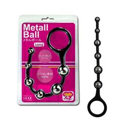 Bolinha Tailandesa Anal em Silicone e Metal - 24,5 x 2 cm