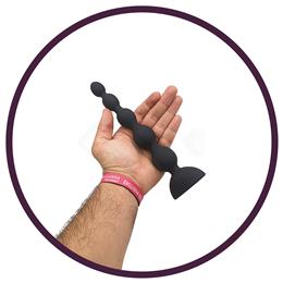 Bolinha Tailandesa Recarregável em Silicone com Tamanho Gradativo, 10 Modos de Vibração e Controle Remoto sem Fio - Aphrodisia Anal Beads - L | 21,5 x 3,3 cm