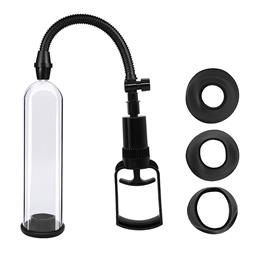 Bomba Peniana Manual com Manopla, Tubo com Graduação e Bocal em Silicone - Pênis Pump | 20 x 4,7 cm