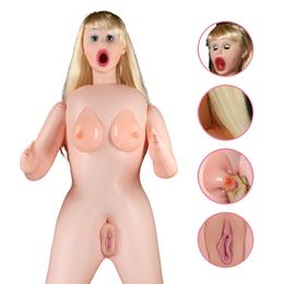Boneca Inflável com Rosto, Seios Realísticos em Silicone, Cabelo e 3 Canais Penetráveis em TPE - LoveToy Victoria