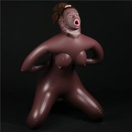 Boneca Inflável com Posição de Vaqueira, Seios, Cabelo, Rosto e 3 Orifícios Penetráveis em TPE - LoveToy Horny CowGirl Yael