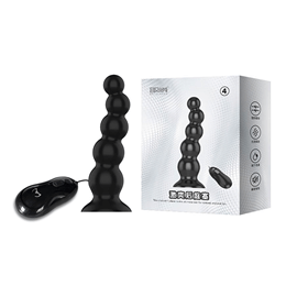 Plug Anal em TPR com 12 Modos de Vibração, Formato Escalonado, Controle Remoto e Base em Ventosa - Butt Plug One Love Nest 4 | 11,5 x 3,4 cm