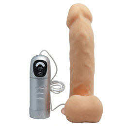 Foto 3 do produto Caesar Treasure - Pênis Realístico em Silicone com Escroto, Ventosa e 7 Modos de Pulsação que Imitam o Movimento de Vai e Vem - 15 x 4,5 cm