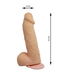 Foto 4 do produto Caesar Treasure - Pênis Realístico em Silicone com Escroto, Ventosa e 7 Modos de Pulsação que Imitam o Movimento de Vai e Vem - 15 x 4,5 cm