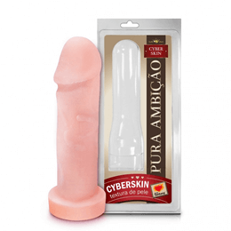 Capa Peniana Realística Cyberskin com Glande Definida e Veias Suaves - Pura Ambição | 19,2 x 4,2 cm