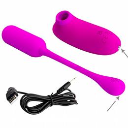 Foto 7 do produto Cápsula Vibratória com 12 Modos de Vibração e Estimulador de Clitóris com 4 Níveis de Pulsação, Recarregáveis - Pretty Love Curupira