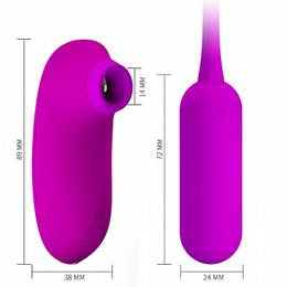 Foto 6 do produto Cápsula Vibratória com 12 Modos de Vibração e Estimulador de Clitóris com 4 Níveis de Pulsação, Recarregáveis - Pretty Love Curupira