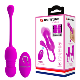 Capsula Vibratória em Silicone com 12 Movimento de Vai e Vem e Controle Remoto - Pretty Love Callieri | 8 x 3,2 cm