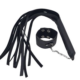 Chicote com Bracelete e Tiras em Couro Sintético - Sexy Fantasy Linha Sado