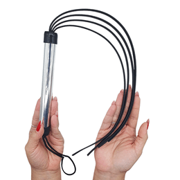 Chicote com Cabo Prateado e Tiras Reforçada Hard - InNamorata | 37,5 cm