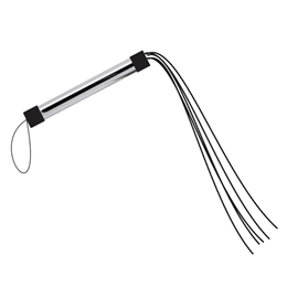 Chicote com Cabo Prateado e Tiras Reforçada Hard - InNamorata | 37,5 cm