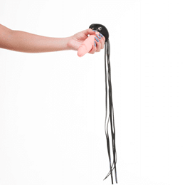 Chicote em Couro Sintético Com Encaixe para Prótese Peniana - Sexy Fantasy Linha Sado | 41 cm