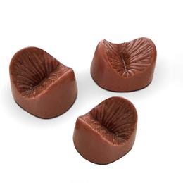 Chocolate Caseiro ao Leite em Forma de Ânus - 3,8 cm | 3 unidades