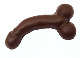 Chocolate Caseiro em Forma de Pênis Torto com Escroto - 16 cm