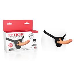 Cinta Ajustável com Prótese em Formato de Pênis Realístico e Anel em Metal - Fetiche Strap On Series - 19 x 5 cm | Disponível em 4 Cores