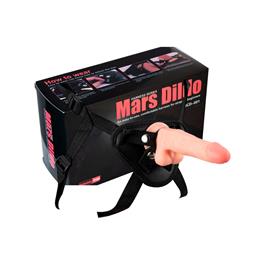 Cinta Peniana Ajustável com Prótese em Formato de Pênis Realístico com Escroto e Ventosa - Harness Series Mars Dildo | 13,5 x 3,3 cm