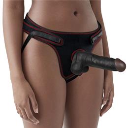 Cinta Peniana em Poliéster com Prótese Peniana Realística com Ventosa, Escroto e Glande Definida - Lovetoy Ingen Strap on Set 7.5  | 15,5 x 4 cm | Disponível em 2 Cores