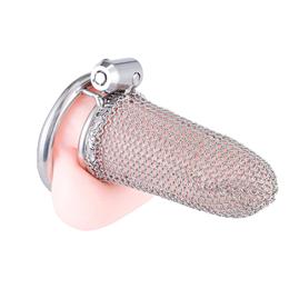 Cinto de Castidade em Aço Inox com Rede - OOXX | 9 x 3,5 cm