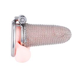 Cinto de Castidade em Aço Inox com Rede - OOXX | 9 x 3,5 cm