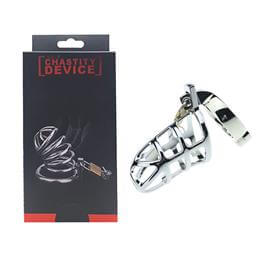 Cinto de Castidade Vazado com Anel para Escroto e Cadeado - Male Chastity Device | 9,6 x 4,3 cm